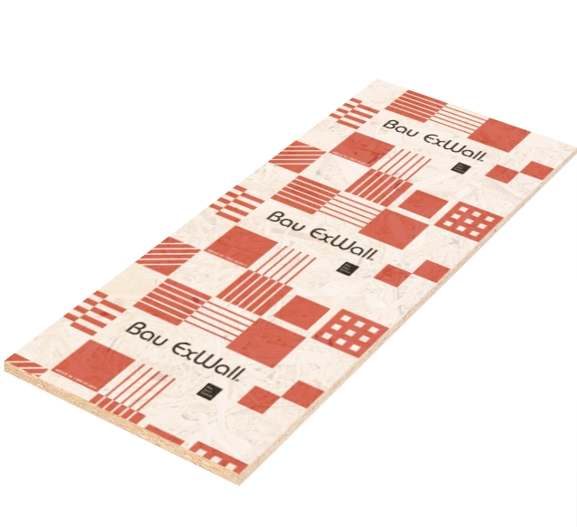 Panneau de contreventement pare-pluie Bau ExWall® 1000 à motifs carrés oranges